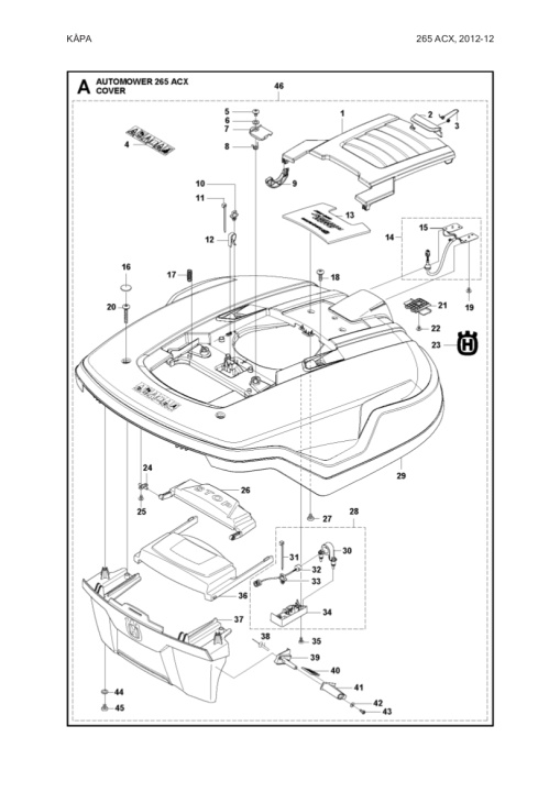 Body complete Automower 265 ACX in the group  at Entreprenadbutiken (5802926-02)