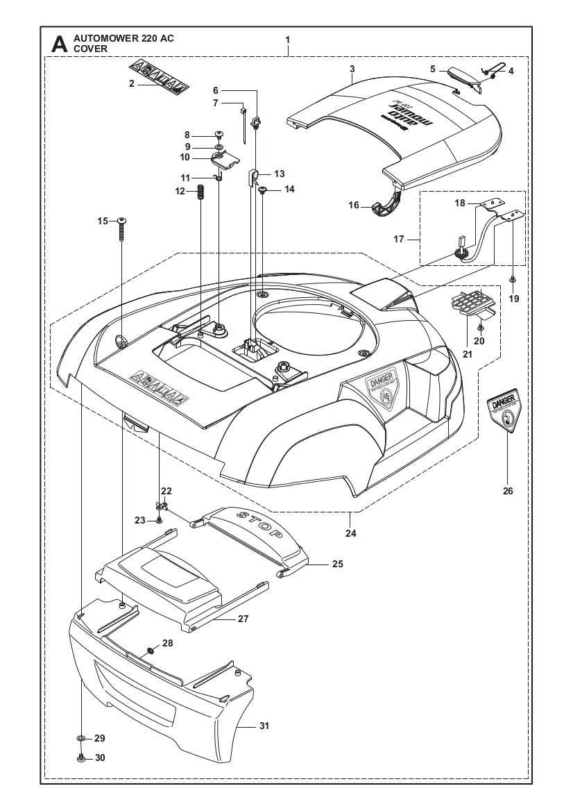 Body Automower 220AC Compl. 5756188 01 GPLSHOP